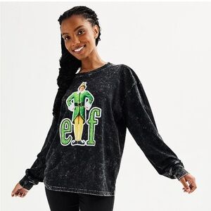 Juniors' Elf Holiday Long Sleeve Graphic Shirt XXL